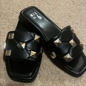 Mix No. 6 Black Studded Women's Slides